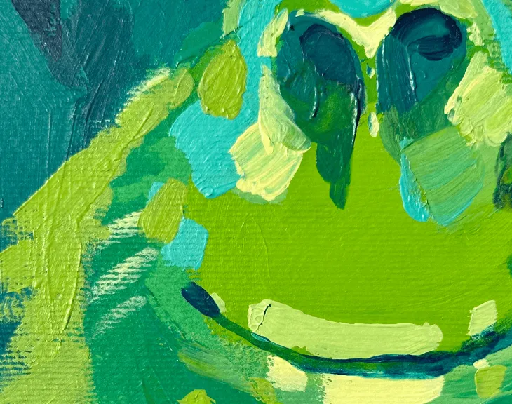 Close-up view of Smiling Orangutan painting 4