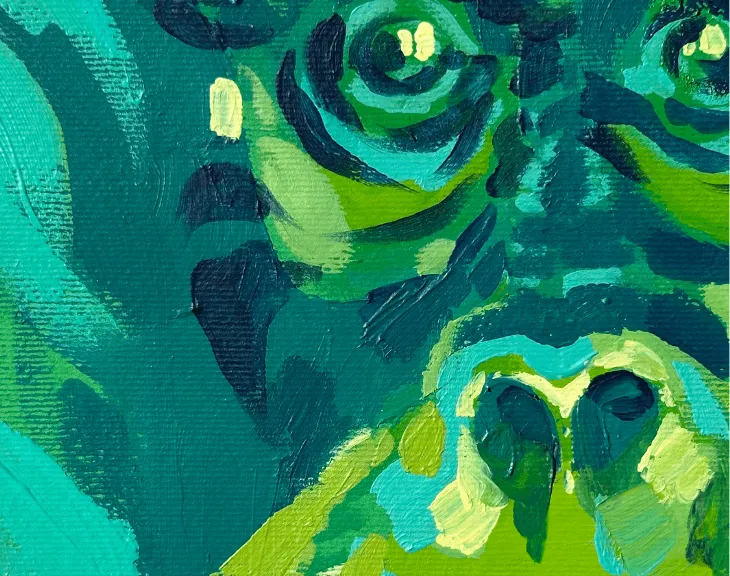 Close-up view of Smiling Orangutan painting 5